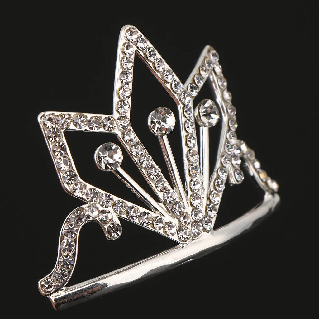 Elegant Clear Crystal Rhinestone Mini Crown Tiara Girls Princess Bridal Wedding Pageant Prom Jewelry