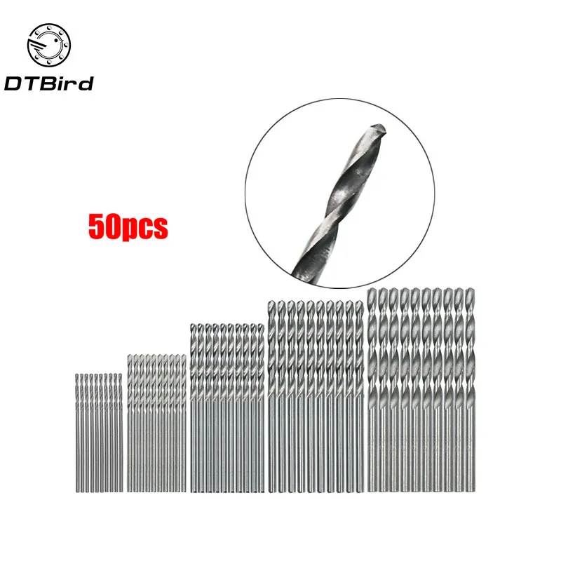 50Pcs HSS 4241 High Speed Steel Drill Bit Set Tool 1mm 1.5mm 2mm 2.5mm 3mm |