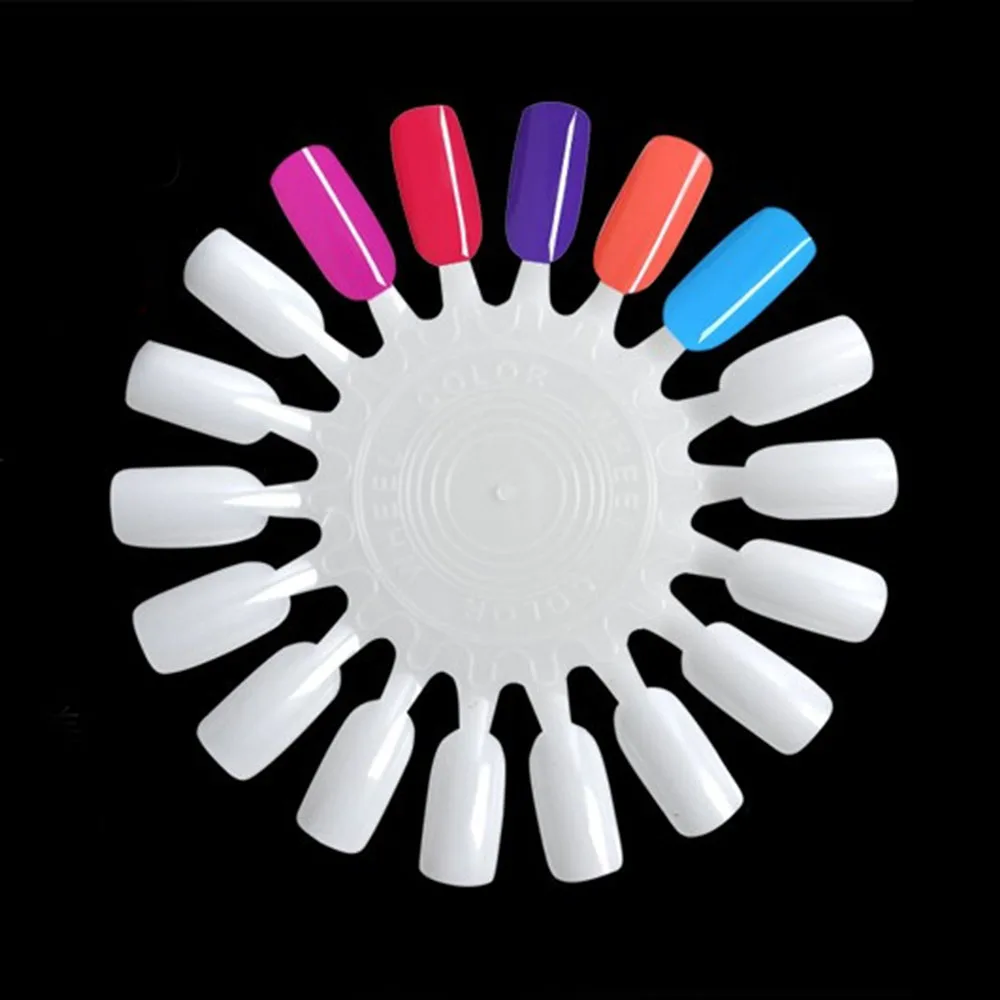

10Pc/Wheel DIY Beauty Nail Art Tips Palette Practice Sample Round Acrylic Polish Display Manicure Decoration Tools Polish