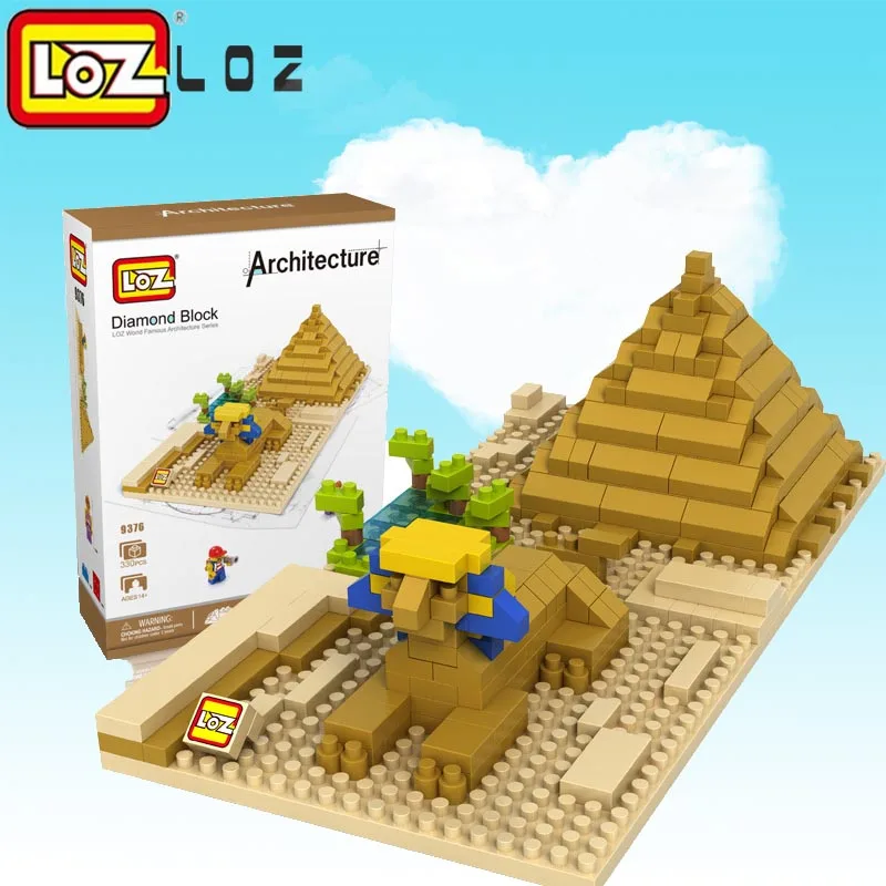 LOZ Egypt Sphinx & Pyramid Building Blocks World Famous Architecture Mini Bricks DIY Assemble