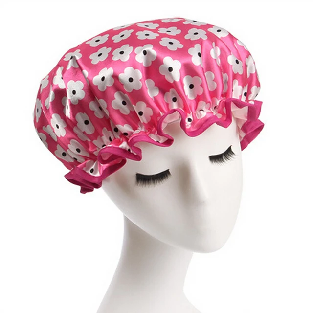 1PCS Cute Printing Elastic Shower Caps for Ladies Girl Hat Hair Bath