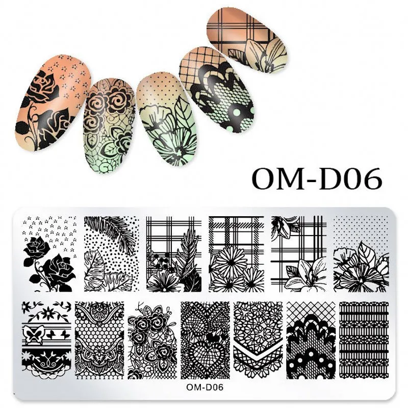 

3D Nail Art 1Pcs/Lot Nail Art Stamping Printing Plate LACE Flower Style Stainless Steel Stamp For DIY Manicure Template Stencils