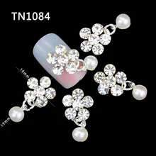 10 шт. 3D украшения для дизайна ногтей сплав Diy Блеск Шарм инструменты для работы со стразами с жемчужными подвесками используется на ногтях TN1084