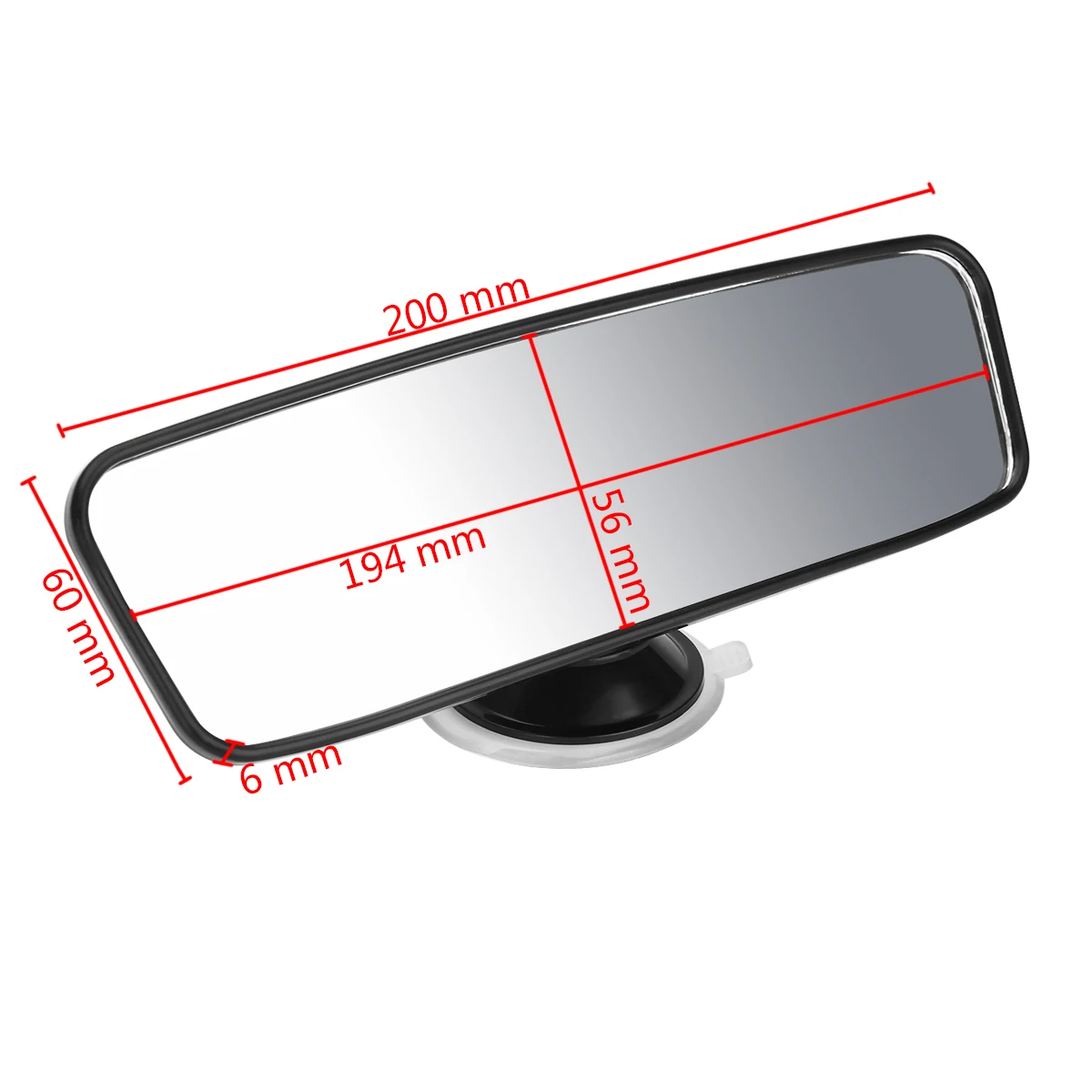 1pcs 20 x 6cm Interior Rear View Mirror Car Truck Wide Flat Interior Rear View Rearview Mirror with Suction Cup
