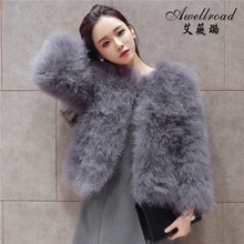 2015 winter ostrich wool fur coat women long-sleeve short design turkey clothes