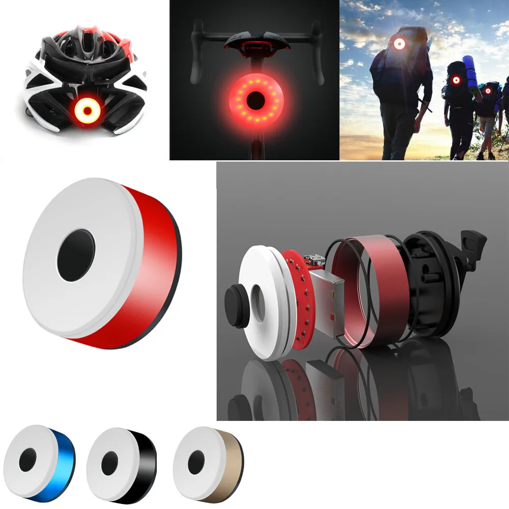 

Bright USB Rechargeable LED Bicycle Bike Cycling Rear Tail Light Round 5 modes Warning Light skidproof waterproof bicicleta 30
