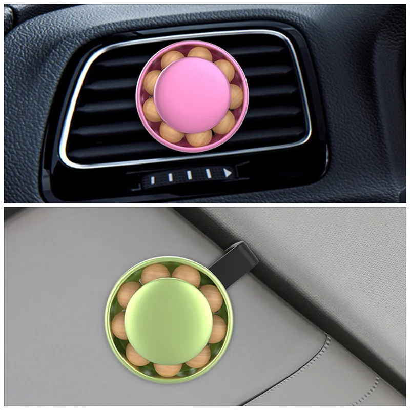 

Car Aromatherapy Clip Dual-function Air Outlet Perfume Clip Wood Beads Aromatherapy Clip Car Creative Decoration Supplies