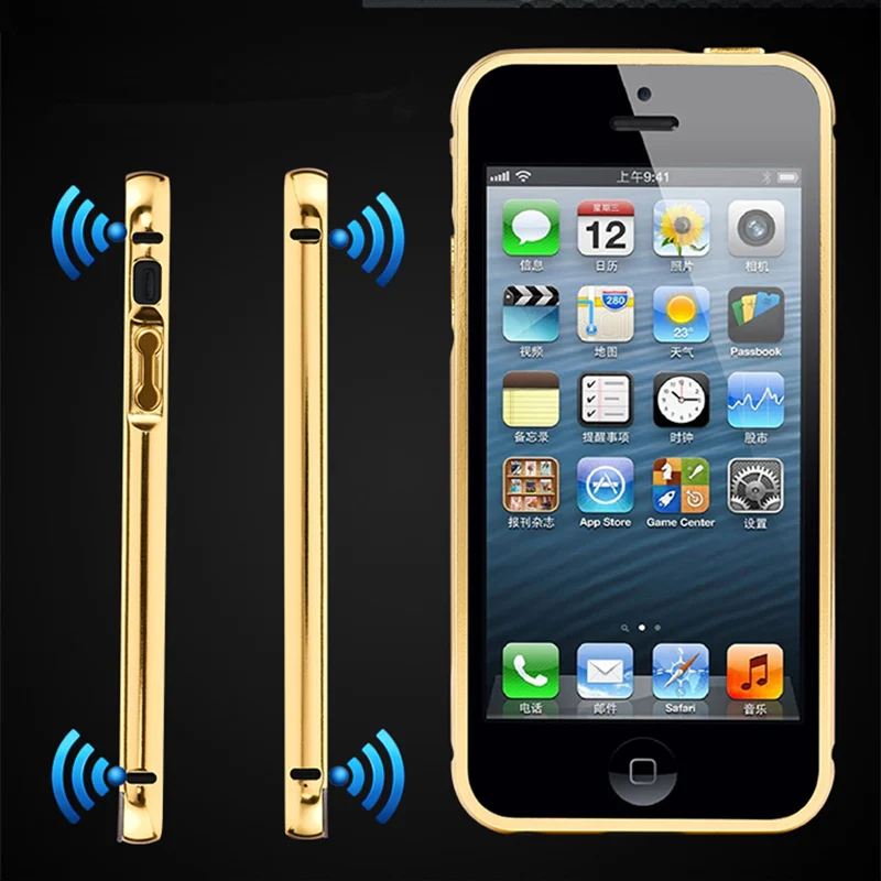 Для iPhone 5 5S металлический чехол s бампер чехол с золотым покрытием алюминиевая рамка+ зеркальный акриловый задний Чехол чехол для iPhone5 iPhone5s