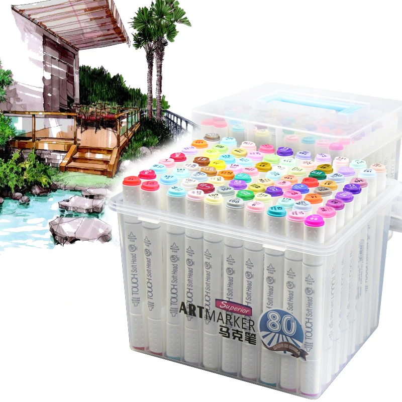 

218 Colors Copic Marker Set Double-headed Alcohol Marker Pen Art TOUCH Art Hand-painted Markers stabilo School pens Supplies