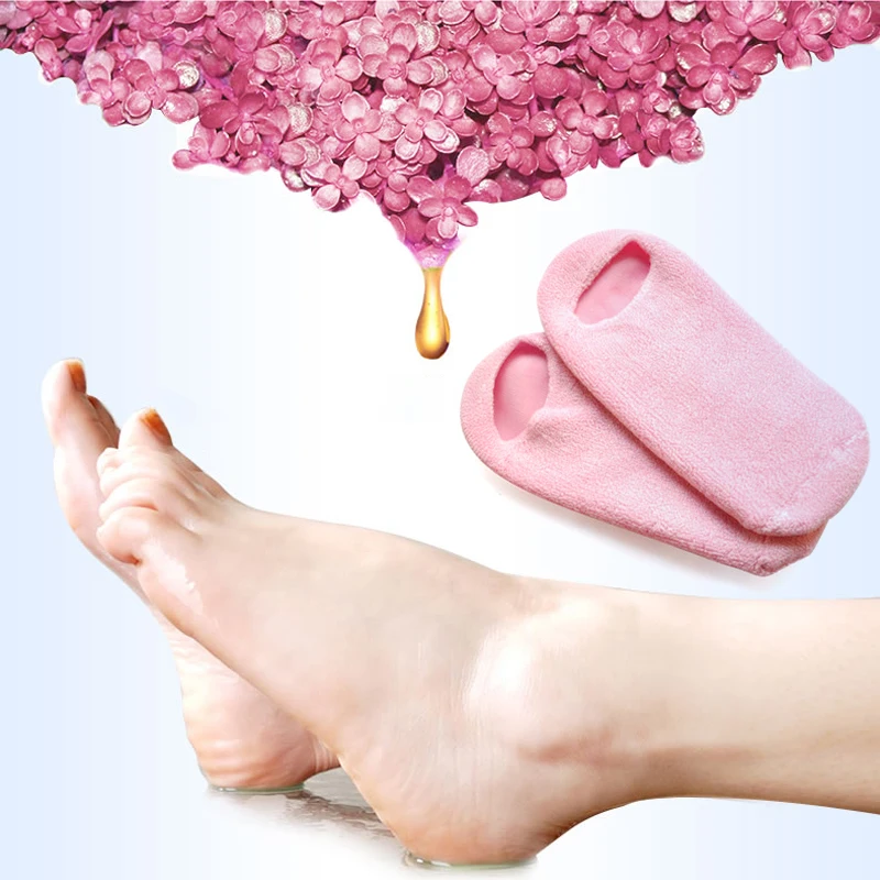 Гелевые спа-носки увлажняющие отбеливающие отшелушивающие розовые маски маска