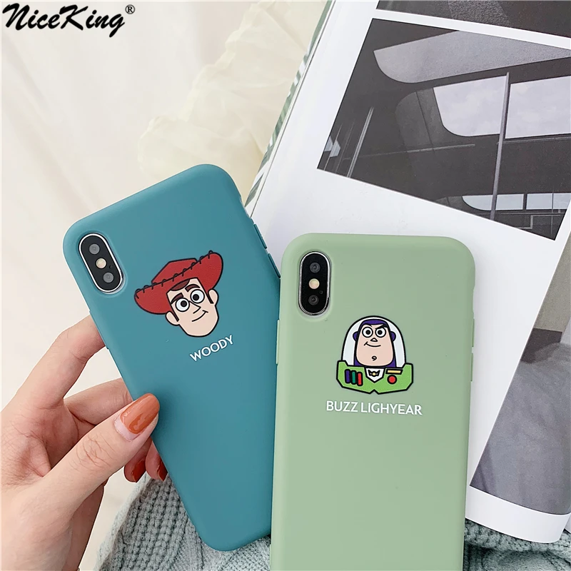

Niceking Simple Print Woody Buzz light year Liquid Silicone Case For iPhone 6 6S 7 8 Plus X XR XS MAX Soft TPU Cover Case Fundas