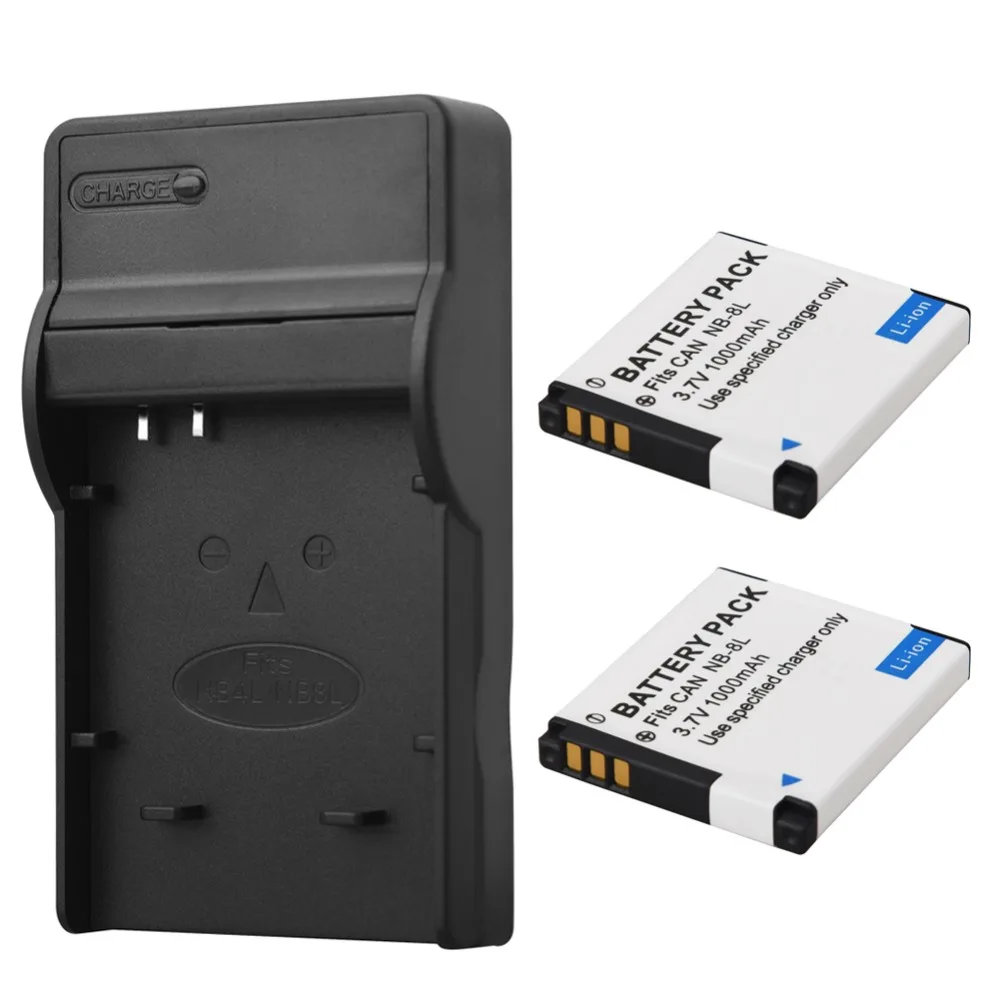 2pcs 1000mAh NB 8L NB8L 8L Li ion Battery For Canon PowerShot A3300