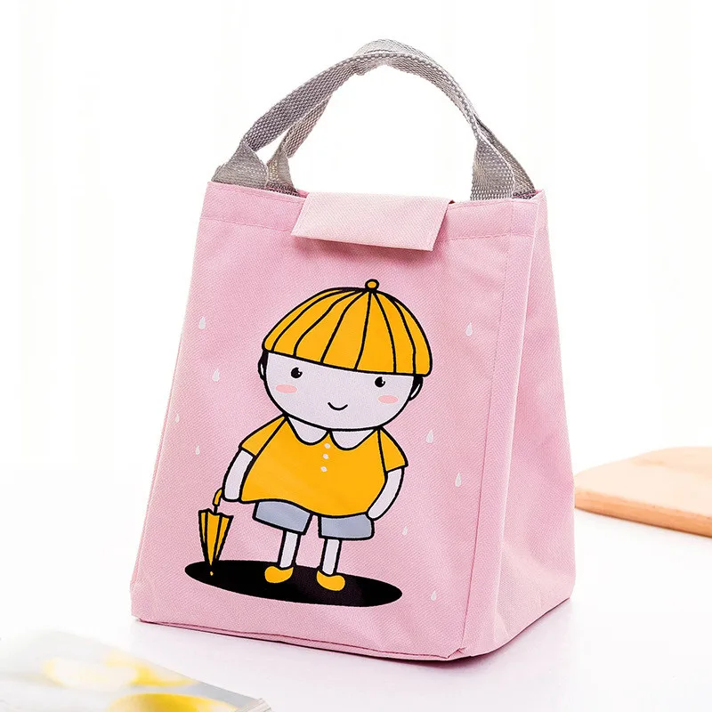 Мультяшные сумки для пикника, изолированная сумка-тоут, сумка для обеда, водонепроницаемая, Термосумка для хранения еды, контейнер для закусок, для походов на открытом воздухе - Цвет: Pink Boy