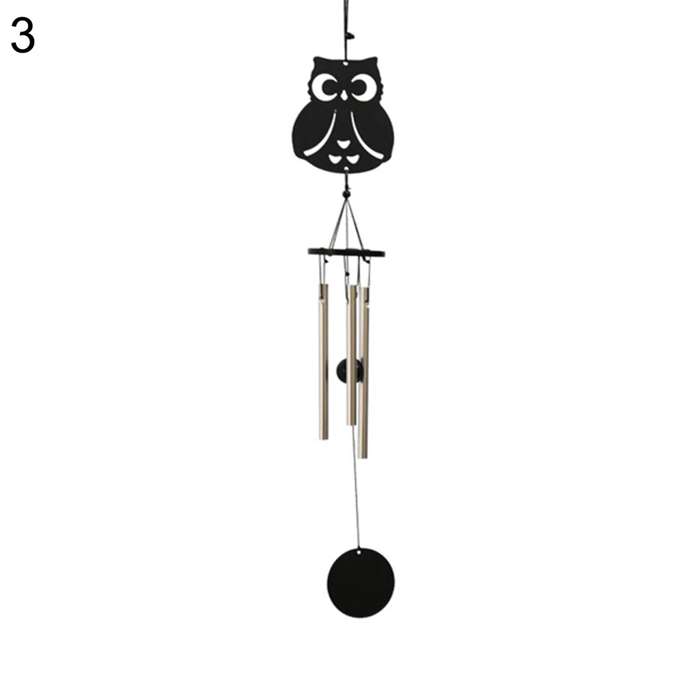 New Handmade Angel Owl Moon Star 3-Tube Metal Lucky Bell Hanging Wind Chime Feng Shui Home Outdoor Yard Garden Decor Birthday Gi