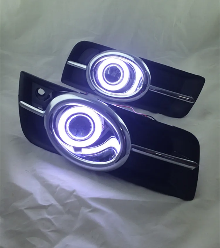 Osmrk LED DRL daytime running light COB angel eye projector lens fog font b lamp b