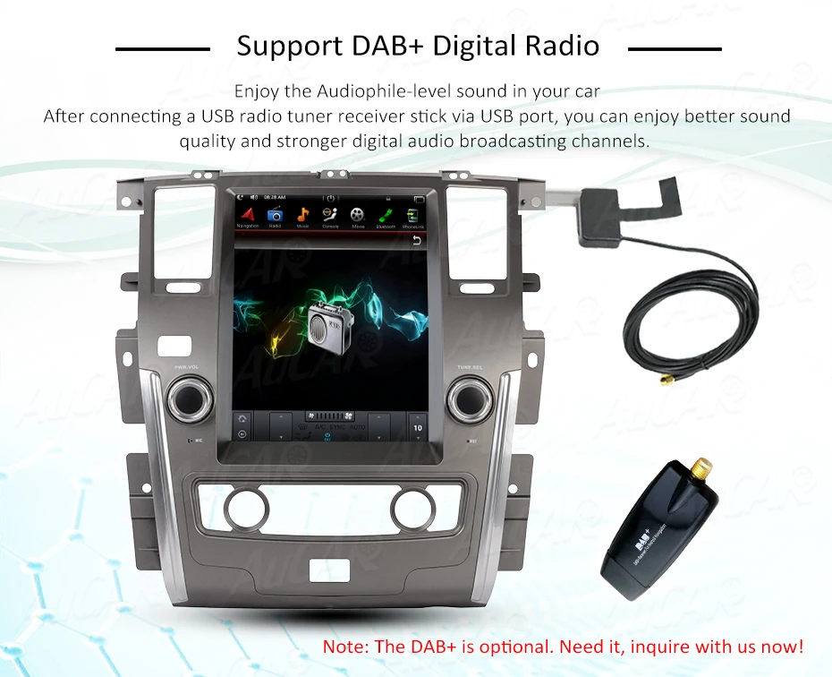 Perfect 12.1" Tesla Style for Nissan Patrol with Android car gps system Bluetooth Radio WIFI 4G Vertical Stereo car dvd player 12