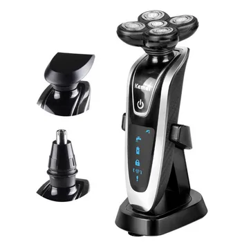 

New 3 in1 Electric Shavers 5D Floating Heads Washable Beard Body Use with Nose Trimmer Safety Professional Razor for Man