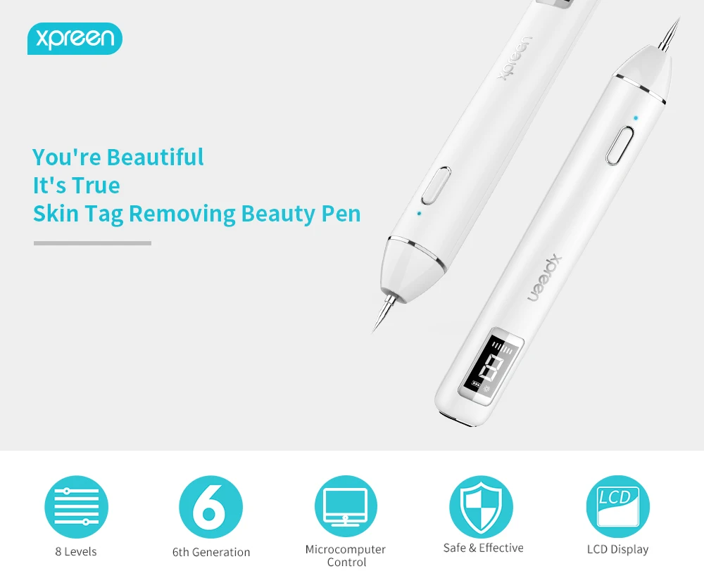 Ручка для удаления молей, лазерная ручка для удаления пятен кожи Xpreen, устройство для удаления веснушек и татуировок, машина для удаления бородавки, ЖК-дисплей, 8 уровневая плазменная ручка