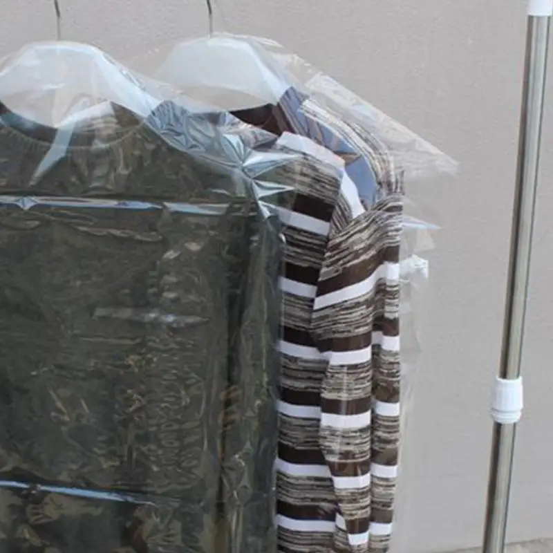 10 قطعة/الوحدة البلاستيك شفافة غطاء غبار الملابس من الملابس معلقة جيب حقيبة التخزين خزانة شنقا الملابس غير المتاح