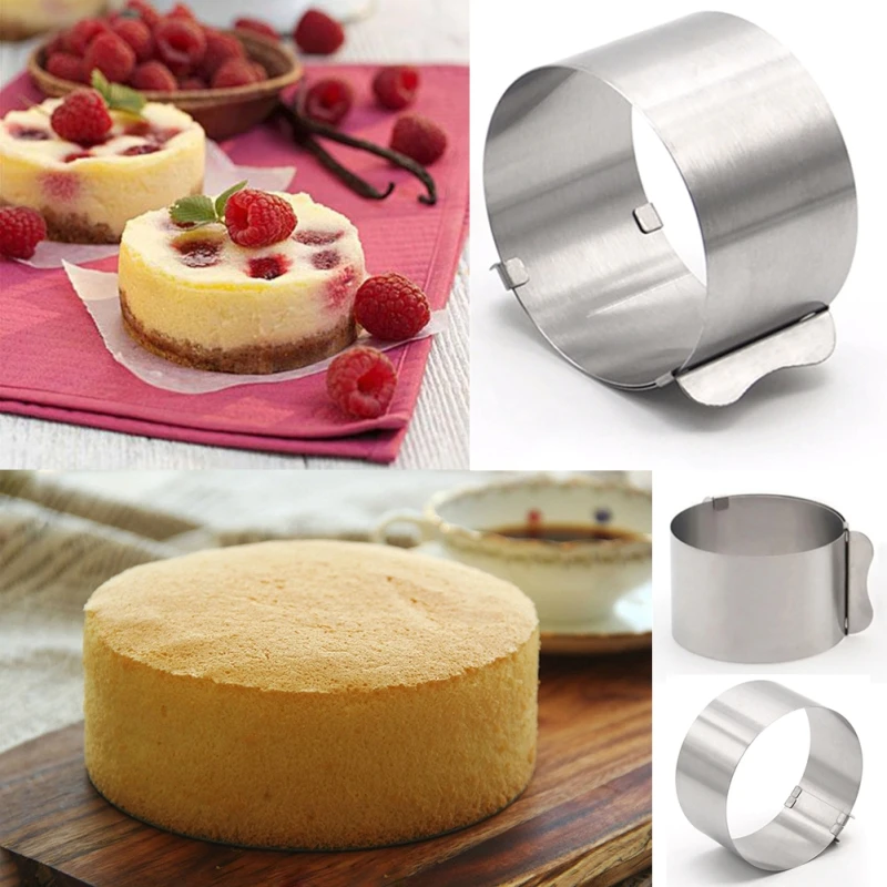 

EZLIFE Retractable Stainless Steel Cake Mold Round Adjustable Mousse Ring Cake Mold Bakeware Cake Decorating Tools Mold #922