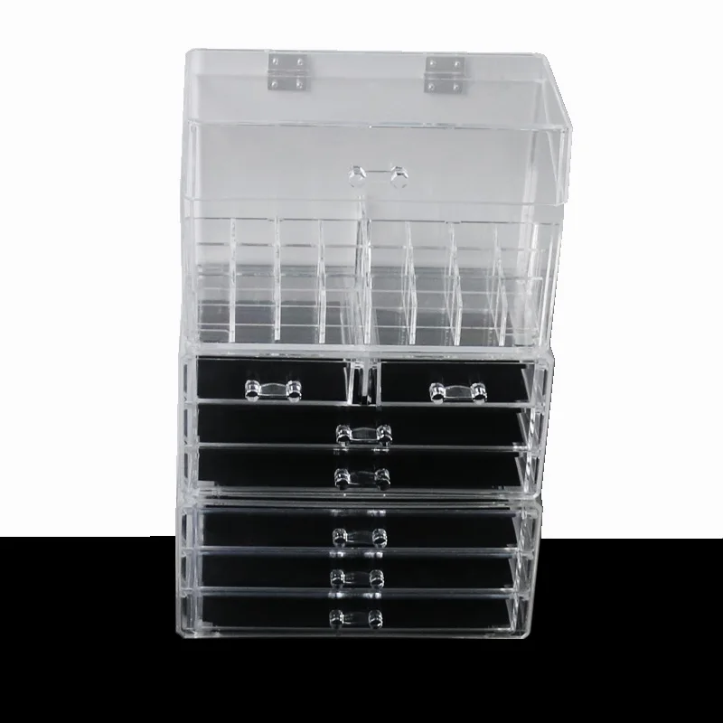 

Tranaparent Large Capacity Makeup Organizer 7 Drawer Jewelry Storage Box Cosmetic Storage Case Lipstick Organizer Lip Gross Rack