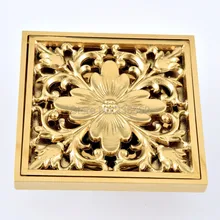 Bathroom Accessory / Luxury Gold Color Brass Square Floor Waste Grates Bathroom Shower Drain Floor Drain lhr085 Bathroom Accessory / Luxury Gold Color Brass Square Floor Waste Grates Bathroom Shower Drain Floor Drain lhr085