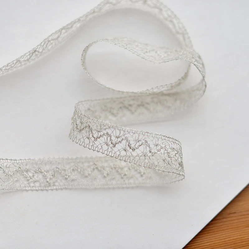 30 meter/lots 2cm 0.78" width gray silver fabric embroidery tapes lace