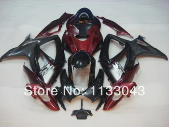 

7gifts For K6 06 07 SUZUKI GSXR750 GSXR-750 GSX-R750 GSXR 750 2006 2007 Red/Black Fairings