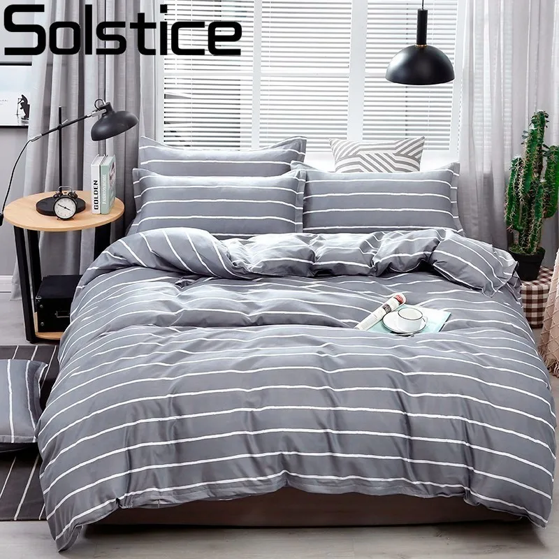 

Solstice Light-colored Minimalist Stripes Fashion Skin Breathable Aloe Cotton Reactive Bedding Set Sheet Pillow Case Duvet Cover