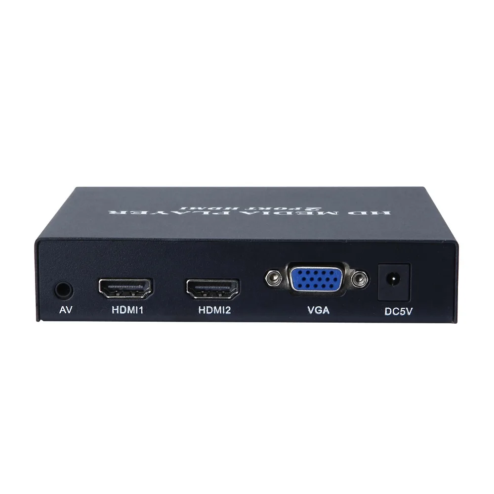 Новое поступление JEDX MP026 2 порта HDMI/VGA/AV HDMI 1080P Full HD медиаплеер USB/SD Поддержка автоматического воспроизведения Функция переключения времени
