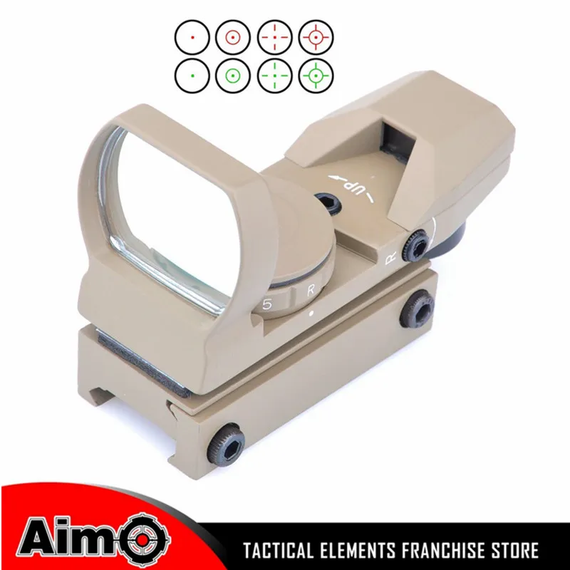 

Holographic 4 Reticle Red Green Dot Sight Scope Hunting Tactical 20mm 1x22x33 Reflex Red Green Dot Sight AO 3015