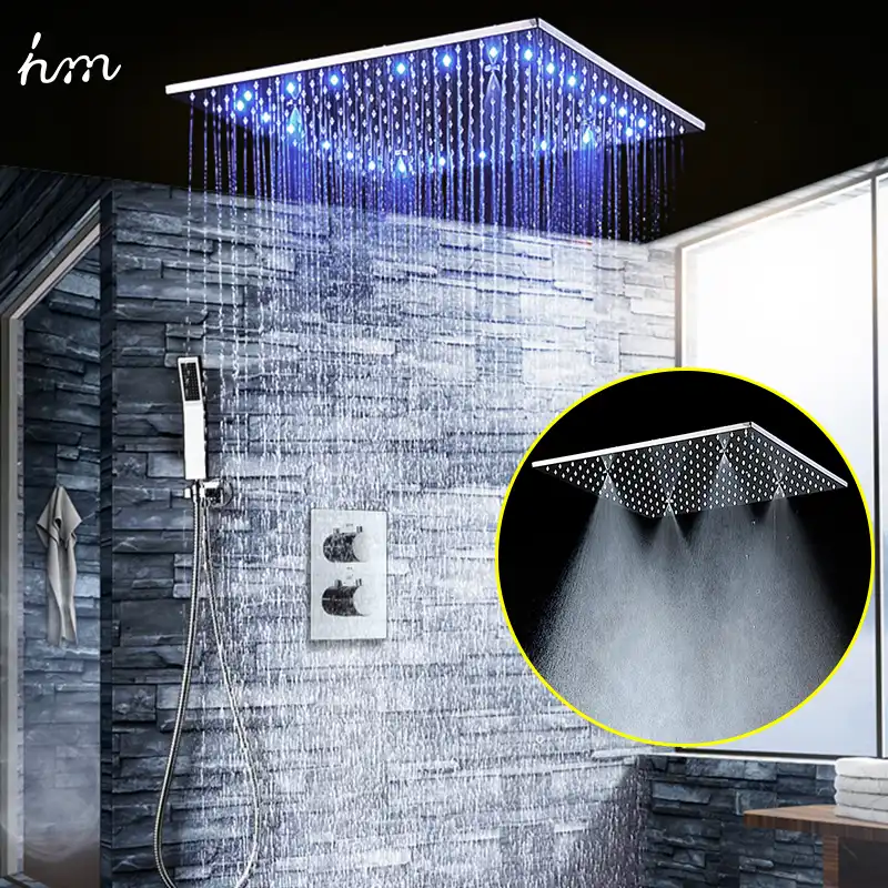 Nikecan Large Ducha Shower System 20 Inch Led Mist Rain Shower