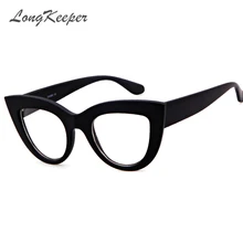 Longkeader, модные брендовые женские простые очки «кошачий глаз», женские прозрачные очки «кошачий глаз», высококачественные винтажные очки для женщин