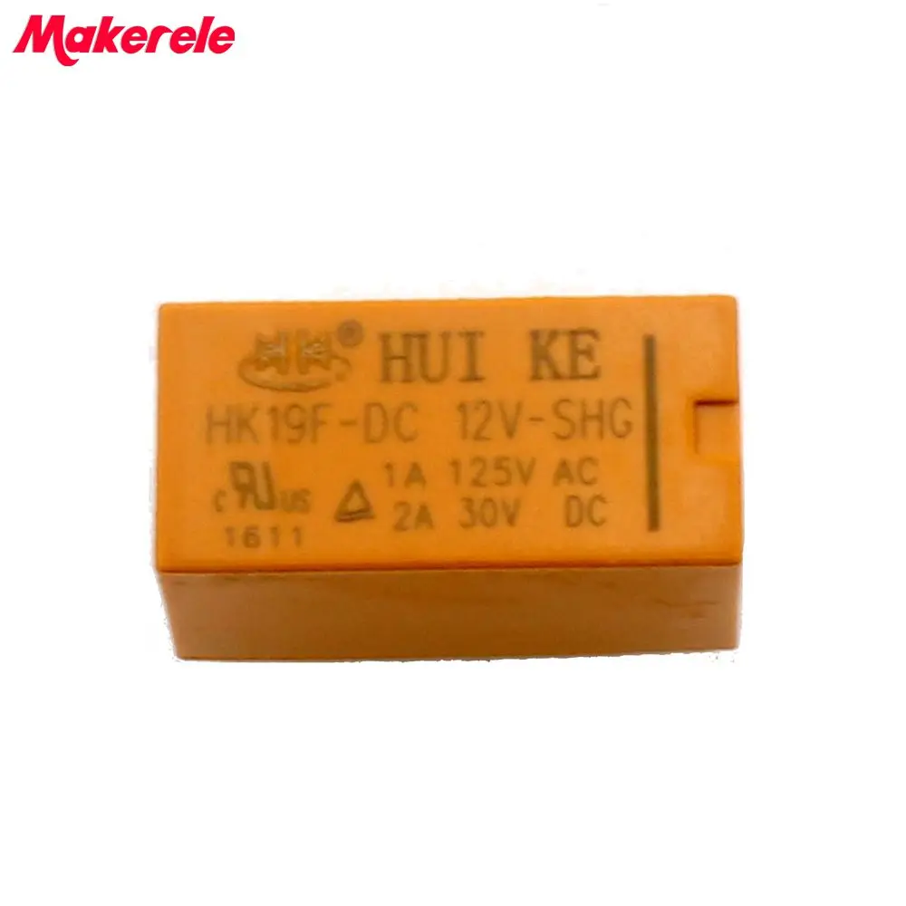 

10Pcs/lot For DC 12V SHG Coil DPDT 8 Pin 2NO 2NC Mini Power Relays PCB Type HUI KE MK-HK19F-DC 12V Free Shipping