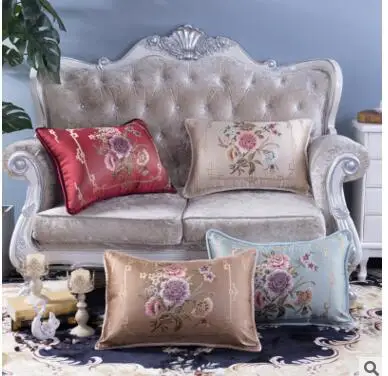 

luxury retro wasit pillow cover floral lumbar cushion cover flower bird pattern pillowcase home decoration