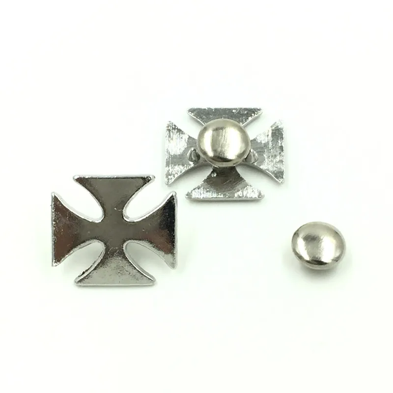 30 Sets Silver Tone Punk Windmill Cross Garment Studs Spots Spike Rivets Fashion Bag Belt Making 14x15mm | Украшения и аксессуары
