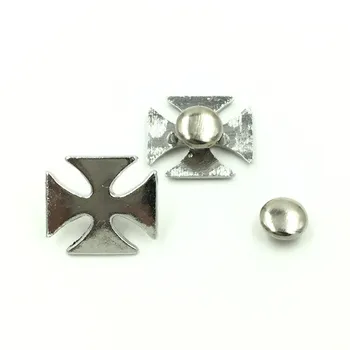 

30 Sets Silver Tone Punk Windmill Cross Garment Studs Spots Spike Rivets Fashion Bag Belt Making 14x15mm