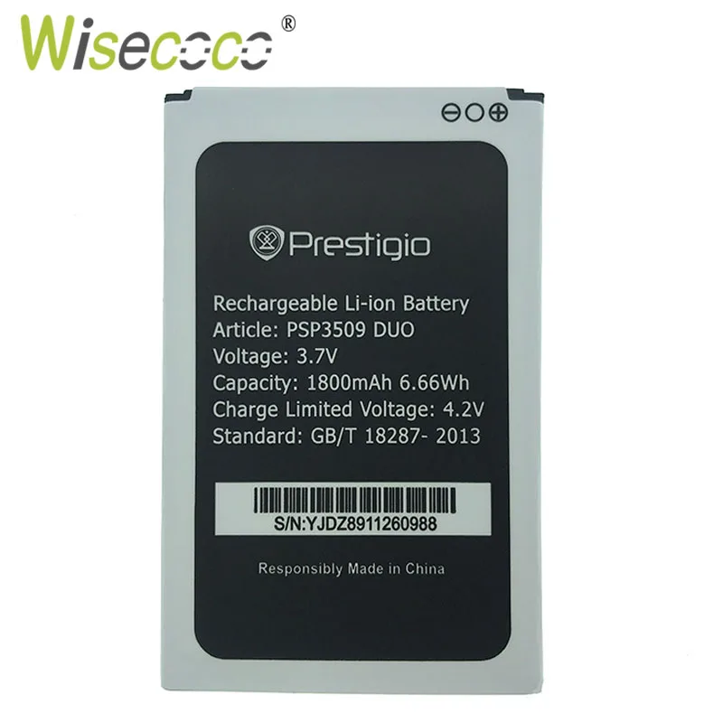 Wisecoco psp 3509 DUO Аккумулятор для Prestigio Wize D3 E3 K3 psp 3509 DUO psp 3509 DUO Сменный аккумулятор для телефона+ номер отслеживания