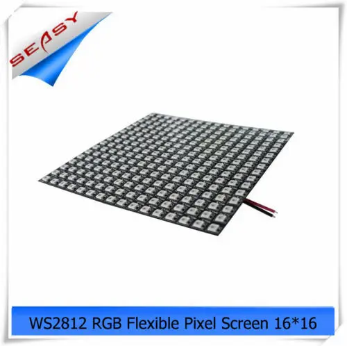 

16*16 256LEDs WS2812 LED Flexible Pixel Screen,DC 5V RGB full color SMD WS2811 Built-in control For Advertisement