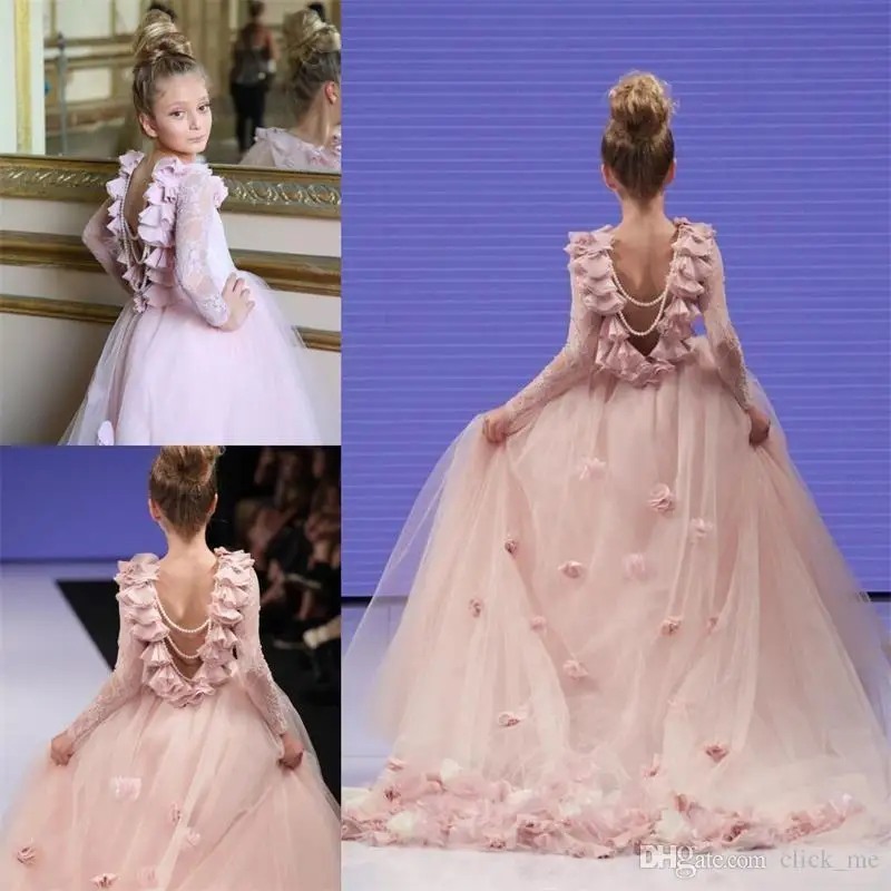 Satin Wedding Flower Girl Dress Holy Communion Prom Party Princess Pageant Dress