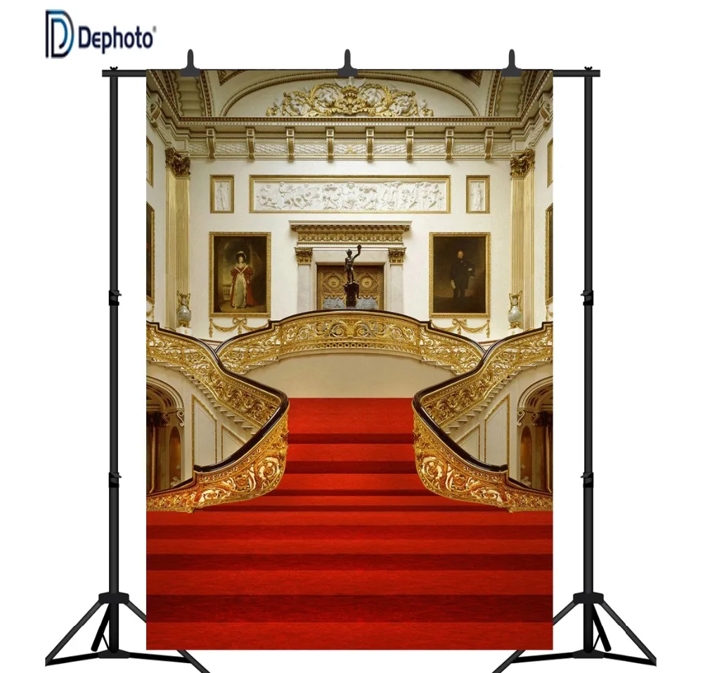 DePhoto European red carpet stairs Pictorial cloth Customized photography Backdrop Background studio prop GQ02 DePhoto European red carpet stairs Pictorial cloth Customized photography Backdrop Background studio prop GQ02