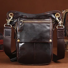 Сумка на бедро из натуральной кожи для мужчин, хип-хоп, для сотового телефона, для денег, через плечо, сумка через плечо, сумка в стиле ретро, Мужская поясная сумка