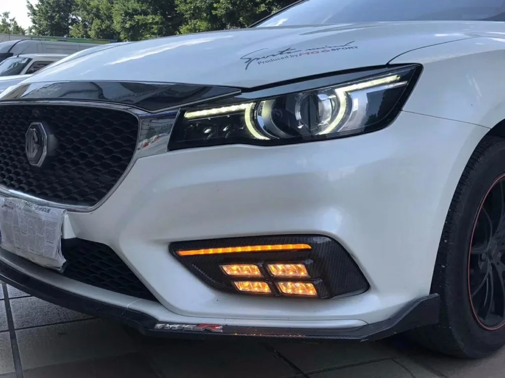 

eOsuns led drl daytime running light for MG6 with yellow turn signals and blue night running light