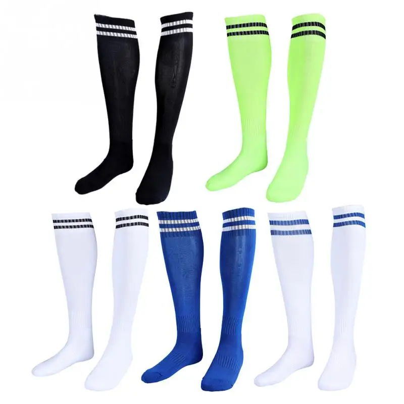 1 Pair 5 Colors Adults Elastic Football Soccer Sports Long Socks Over