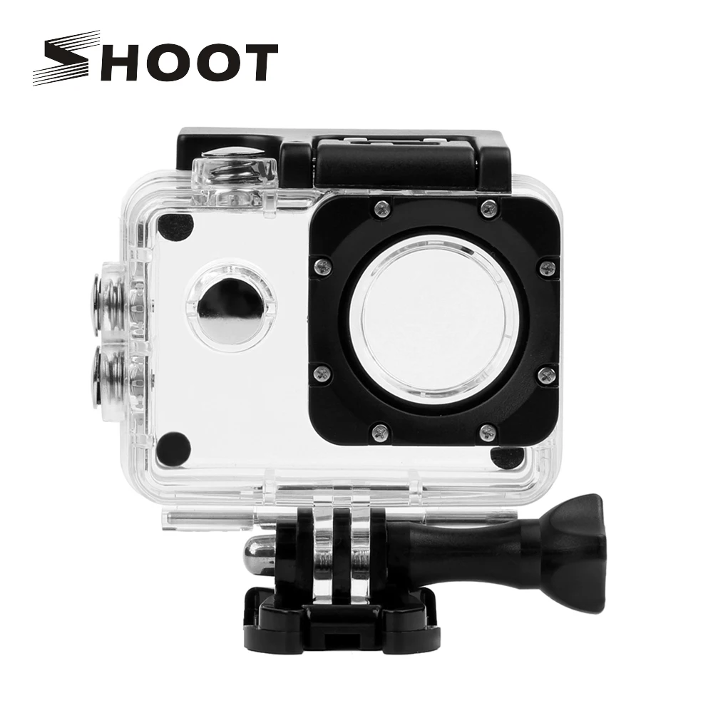 Koop SCHIETEN 40 m Transparante Waterdichte Behuizing Case voor SJCAM SJ4000 WIFI SJ 4000 Plus Eken h9 Case h9r SJ4000 Action camera Accessoire