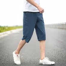 TANGNEST/летние свободные брюки; большие размеры 5XL; мужские шорты в повседневном стиле; широкие брюки до колена; брюки-шаровары с эластичной резинкой на талии; MKX1395