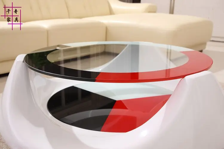 Hollow out of tea table. Creative living room toughened glass tea table. Round tea table Hollow out of tea table. Creative living room toughened glass tea table. Round tea table