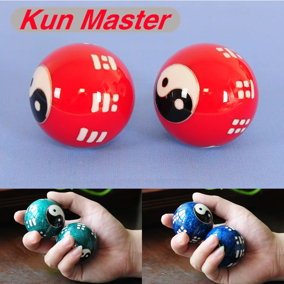 2Pcs Chinese Cloisonne Exercise Stress Ball Hand Wrist Baoding Ball