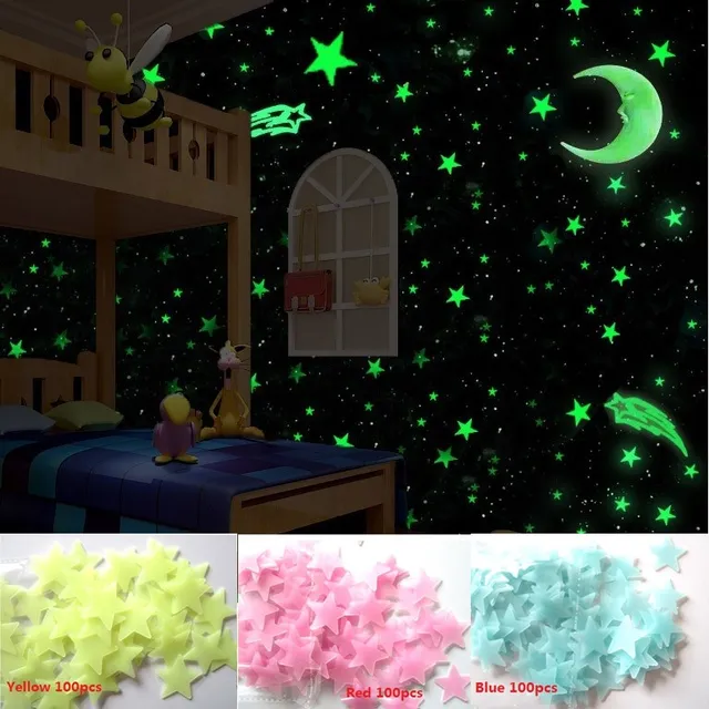aliexpress : buy 3d star 100pcs glow in the dark luminous
