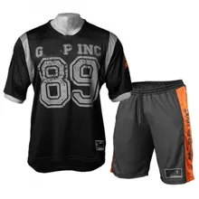 Комплект спортивных костюмов для мужчин, брендовые летние костюмы для фитнеса, 2 шт., топ и шорты, Мужской комплект с воротником-стойкой, Модный комплект из 2 предметов, футболка и шорты, спортивный костюм